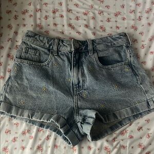 PacSun Blue Jean Shorts High-Waisted Distressed